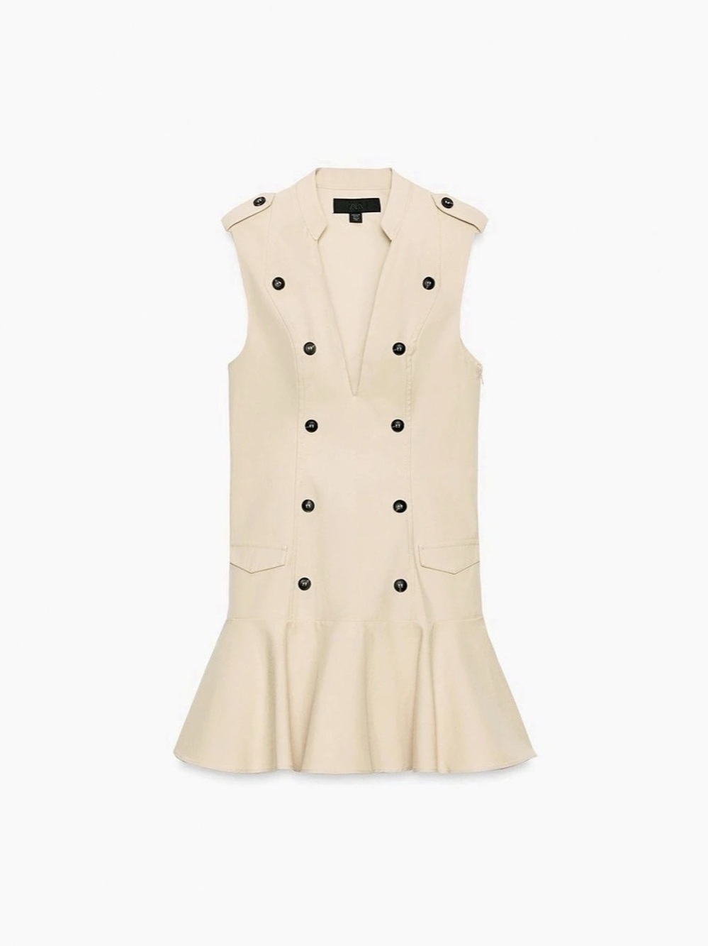 Zara Buttoned Ruffle Mini Dress Medium - Picture 2 of 7